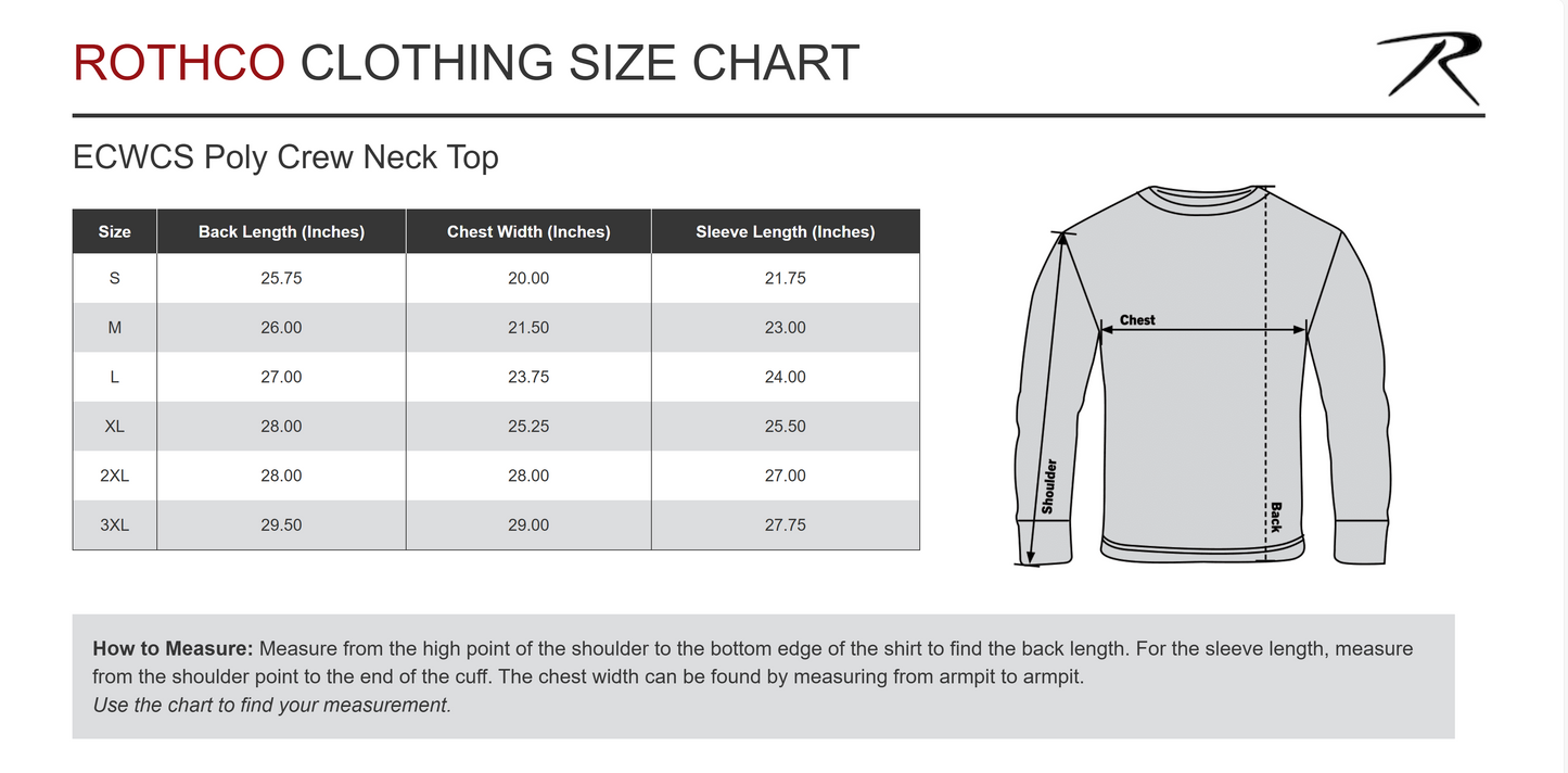 Rothco ECWCS Poly Crew Neck Top