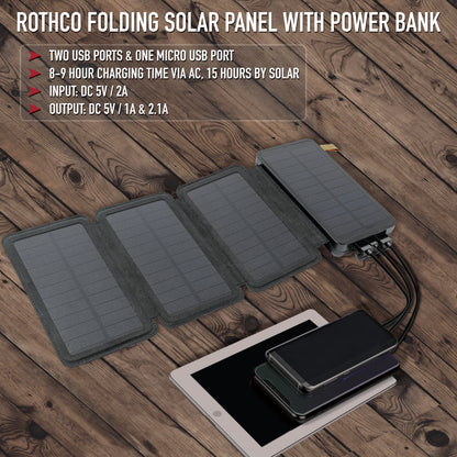 Rothco Folding Solar Panel With Power Bank