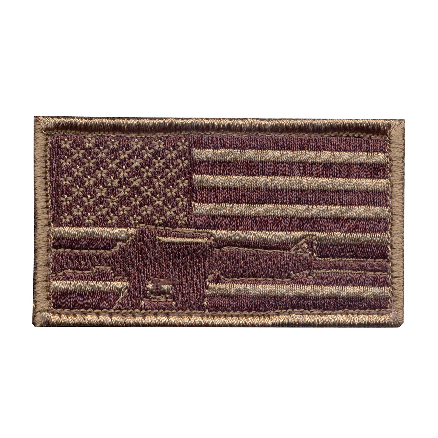 Rothco Subdued Flag & Rifle Morale Patch With Hook Loop