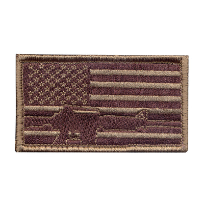 Rothco Subdued Flag & Rifle Morale Patch With Hook Loop