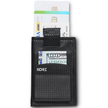 Kore Leather Slim Wallet & Carbon Fiber Money Clip