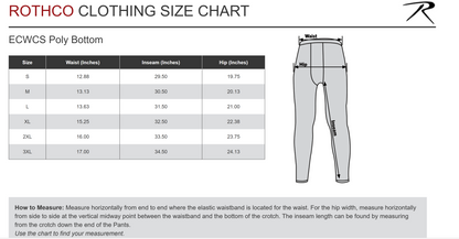 Rothco ECWCS Gen III Mid-Weight Underwear Bottoms Level II