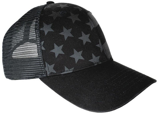 LA Police Gear Screen Printed Black Out Flag Trucker Hat